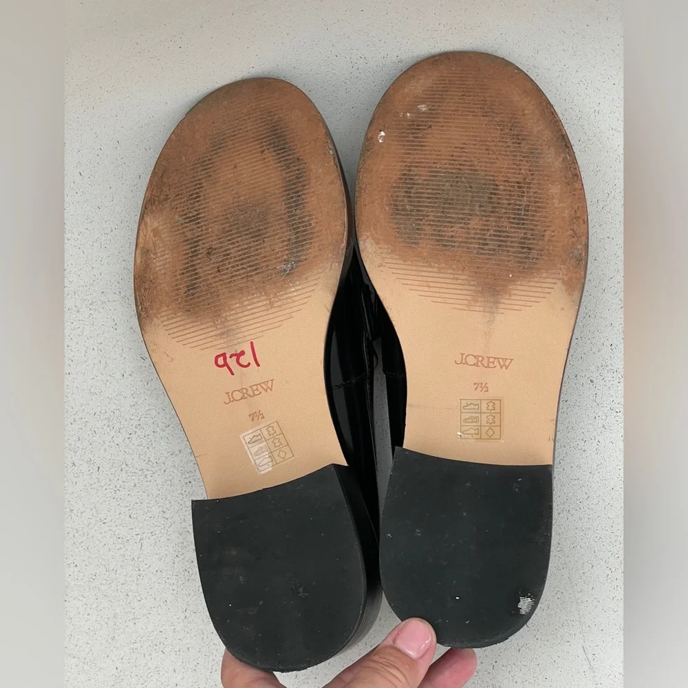 J. Crew Spazzolato Leather Jeweled Loafers - Size 7.5